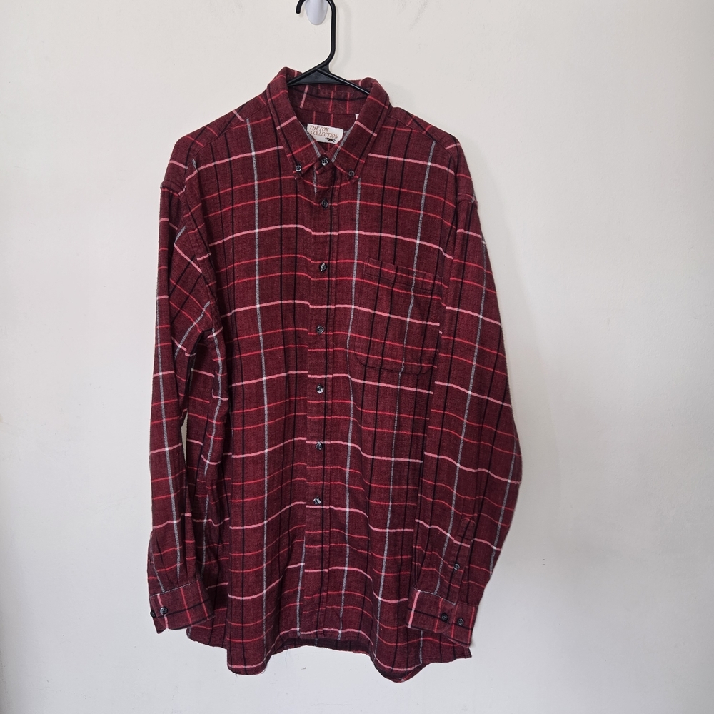 Vintage The Fox Collection 100% Cotton Mens Flannel Y2k Grunge XLT Oversized